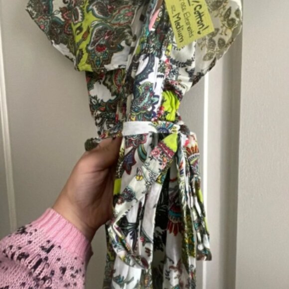 100% Cotton Peridot Paisley Dress - Picture 3 of 5